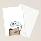 Growling Bear Stationery Card Gallery Image 2
