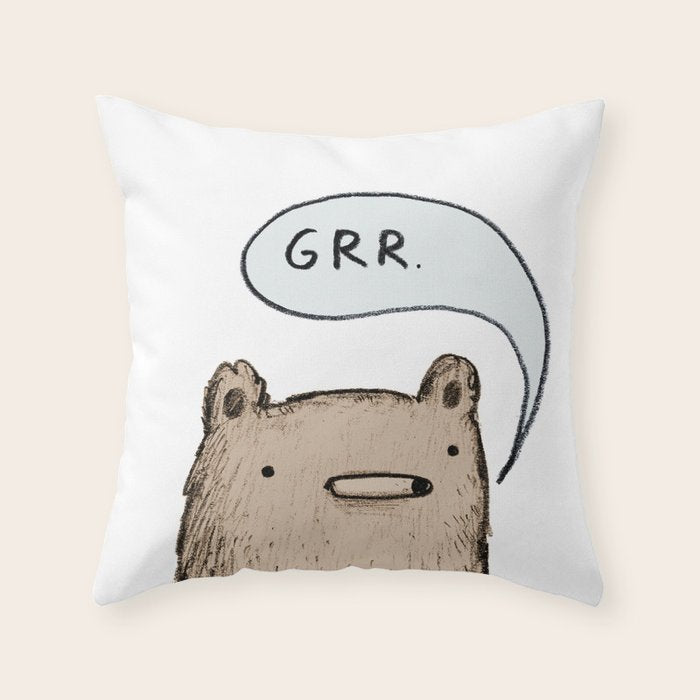 Growling Bear Throw Pillow Gallery Image 6