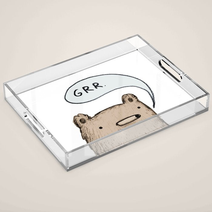 Growling Bear Acrylic Tray Gallery Image 1
