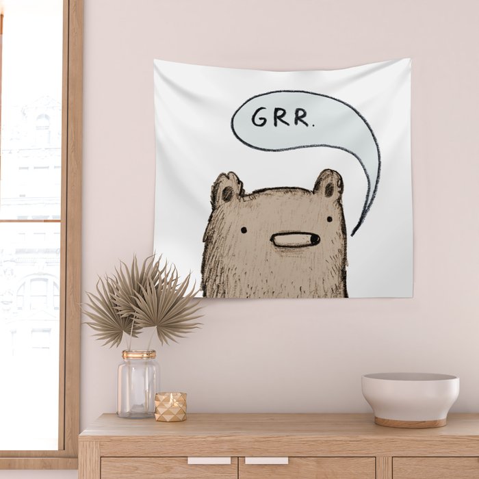 Growling Bear Wall Tapestry Gallery Image 2