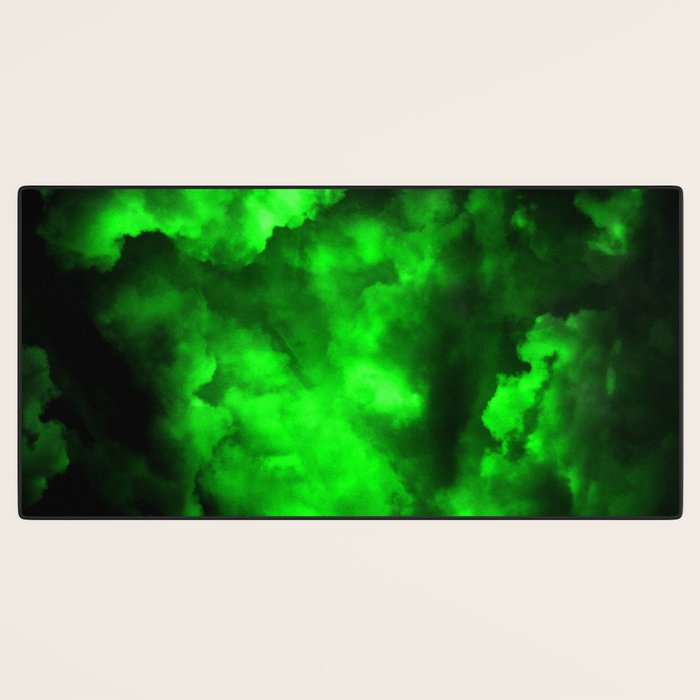 Envy - Abstract In Black And Neon Green Desk Mat Gallery Image 3