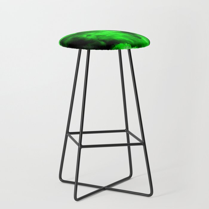 Envy - Abstract In Black And Neon Green Stool Gallery Image 1