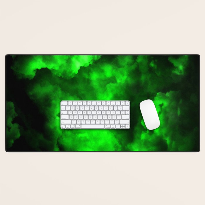 Envy - Abstract In Black And Neon Green Desk Mat Gallery Image 1