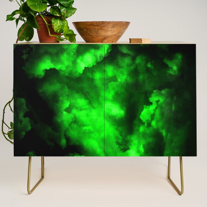 Envy - Abstract In Black And Neon Green Credenza Gallery Image 1