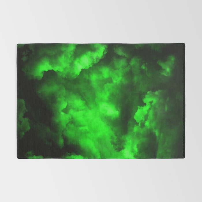 Envy - Abstract In Black And Neon Green Rug Gallery Image 2