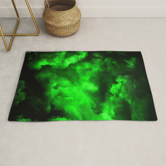 Envy - Abstract In Black And Neon Green Rug Gallery Image 1