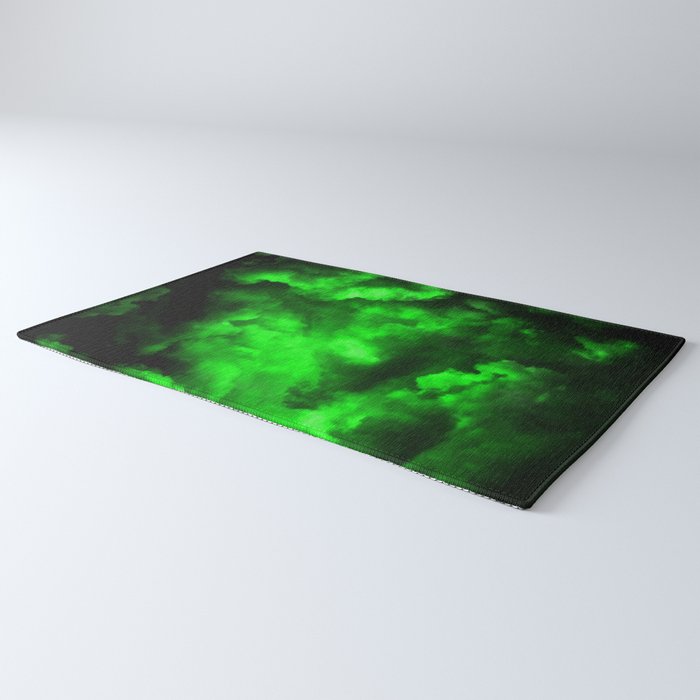 Envy - Abstract In Black And Neon Green Rug Gallery Image 3