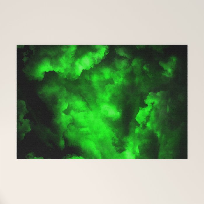 Envy - Abstract In Black And Neon Green Welcome Mat Gallery Image 1