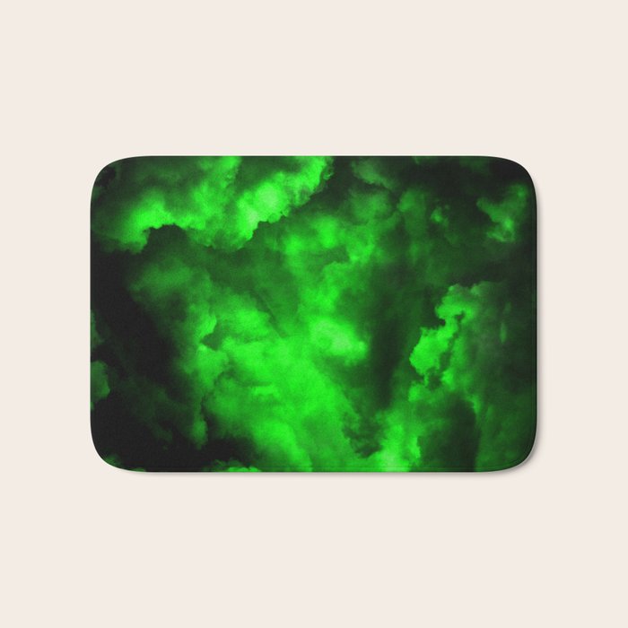 Envy - Abstract In Black And Neon Green Bath Mat Gallery Image 1