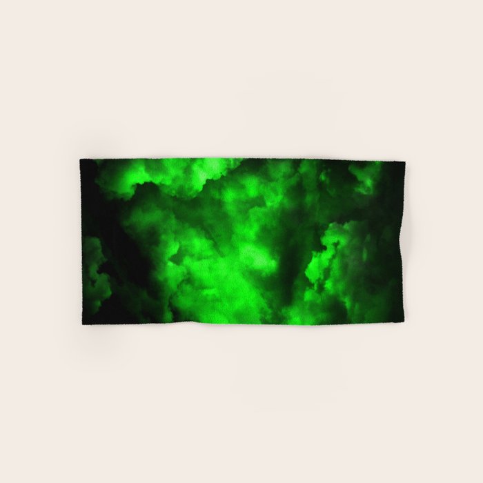 Envy - Abstract In Black And Neon Green Bath Towel Gallery Image 1
