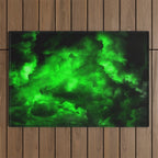 Envy - Abstract In Black And Neon Green Outdoor Rug Gallery Image 1