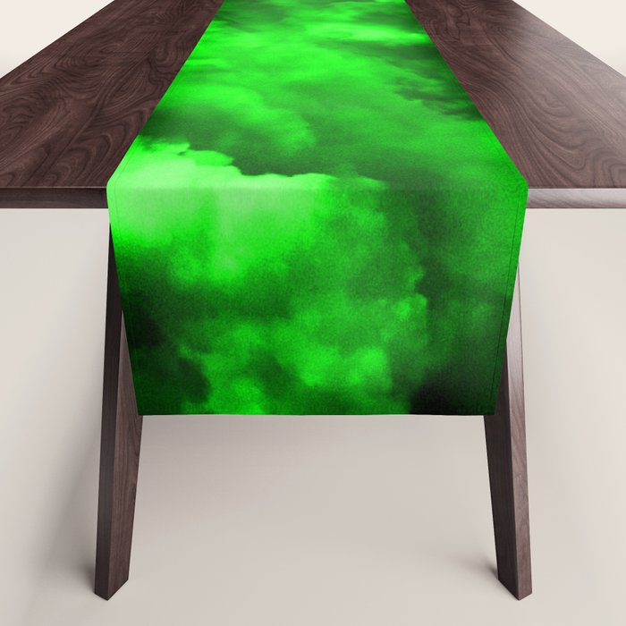 Envy - Abstract In Black And Neon Green Table Runner Gallery Image 1