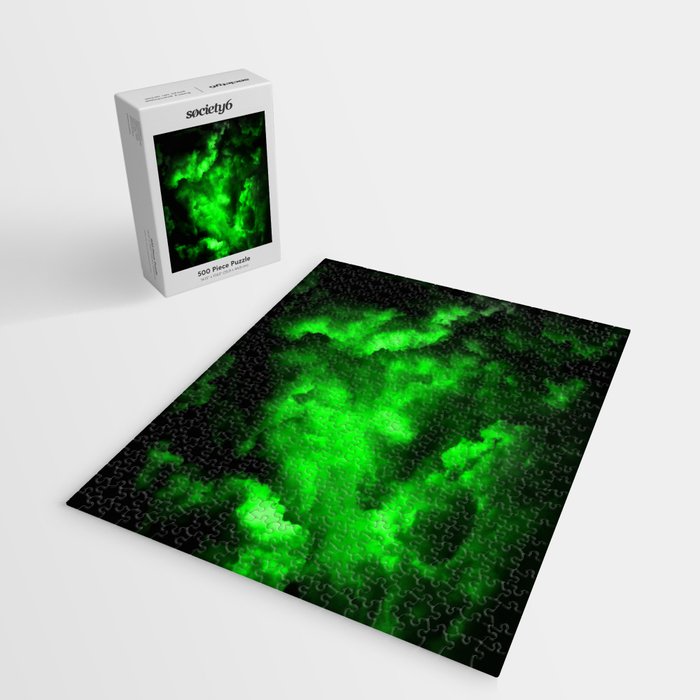 Envy - Abstract In Black And Neon Green Jigsaw Puzzle Gallery Image 2