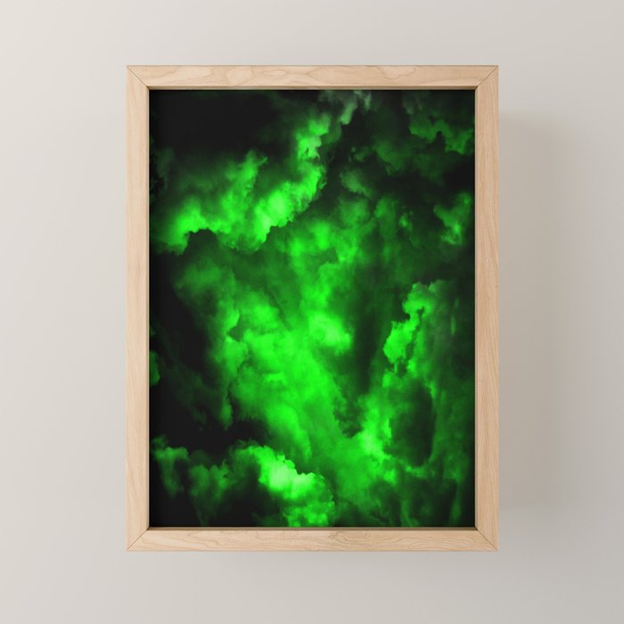 Envy - Abstract In Black And Neon Green Mini Art Print Gallery Image 1