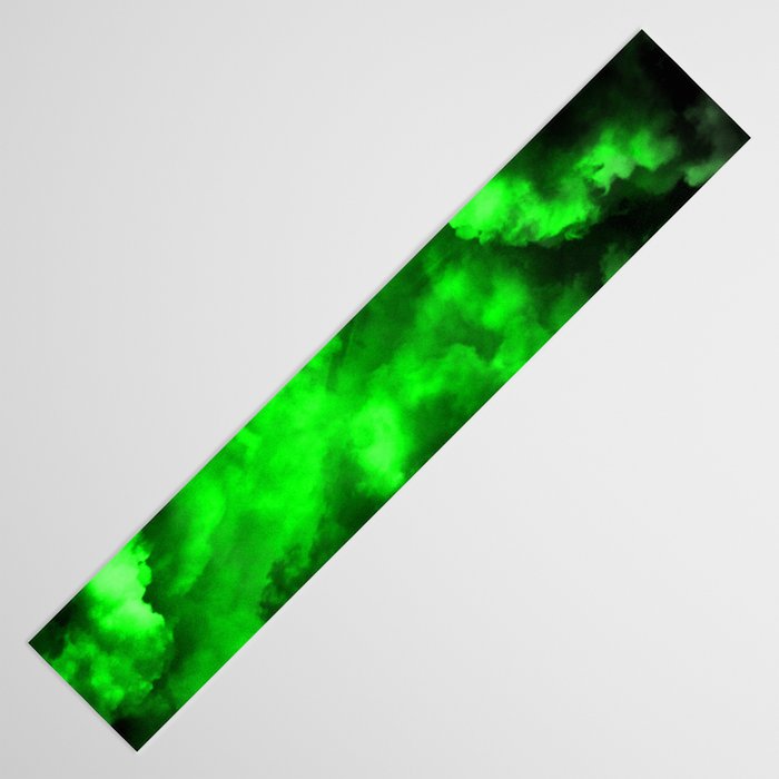 Envy - Abstract In Black And Neon Green Table Runner Gallery Image 3