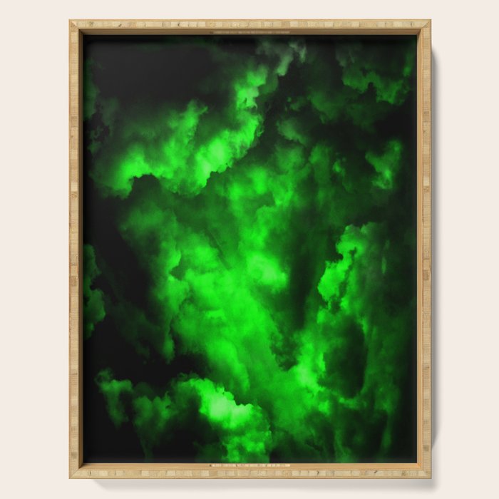 Envy - Abstract In Black And Neon Green Serving Tray Gallery Image 1