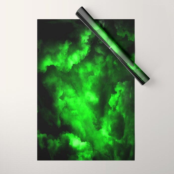 Envy - Abstract In Black And Neon Green Wrapping Paper Gallery Image 1