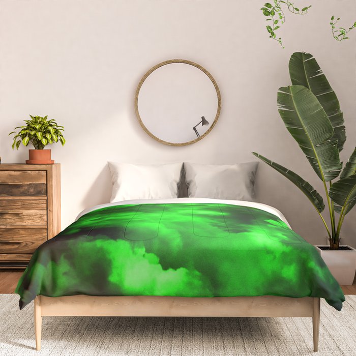 Envy - Abstract In Black And Neon Green Comforter Gallery Image 3