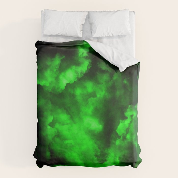 Envy - Abstract In Black And Neon Green Duvet Cover Gallery Image 6