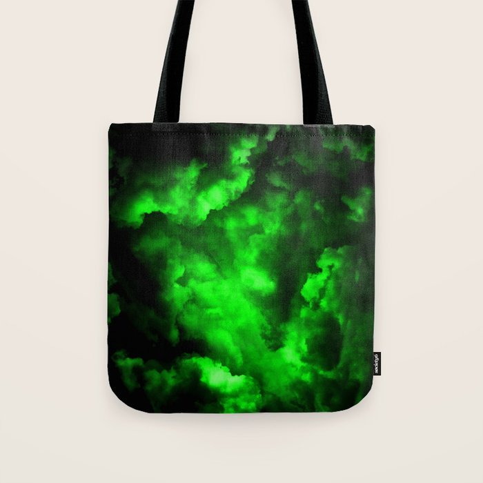 Envy - Abstract In Black And Neon Green Tote Bag Gallery Image 1