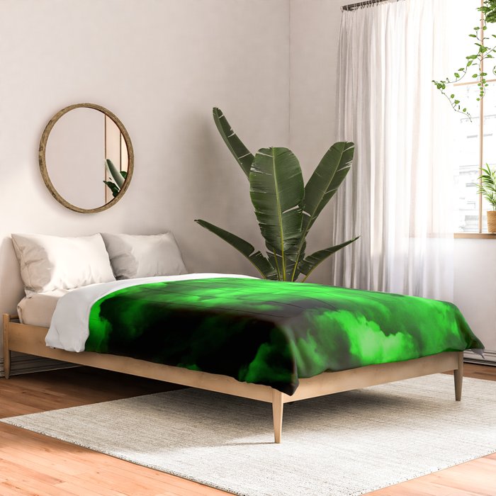 Envy - Abstract In Black And Neon Green Comforter Gallery Image 2