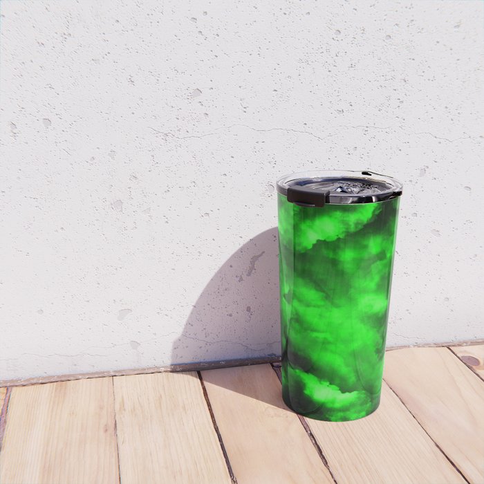 Envy - Abstract In Black And Neon Green Travel Mug Gallery Image 4