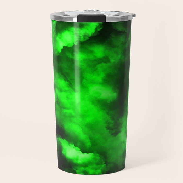 Envy - Abstract In Black And Neon Green Travel Mug Gallery Image 1