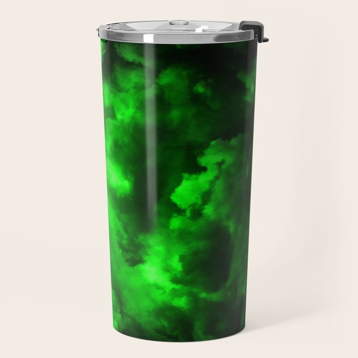 Envy - Abstract In Black And Neon Green Travel Mug Gallery Image 2