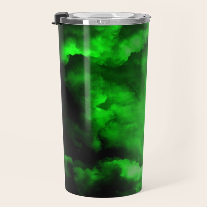 Envy - Abstract In Black And Neon Green Travel Mug Gallery Image 3
