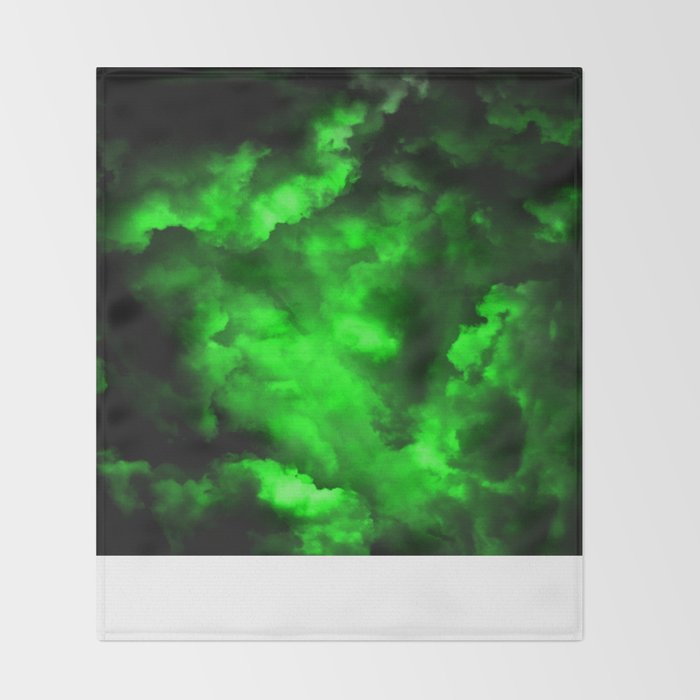 Envy - Abstract In Black And Neon Green Throw Blanket Gallery Image 2