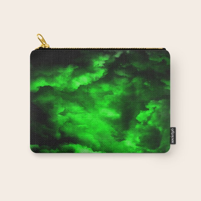 Envy - Abstract In Black And Neon Green Carry All Pouch Gallery Image 1