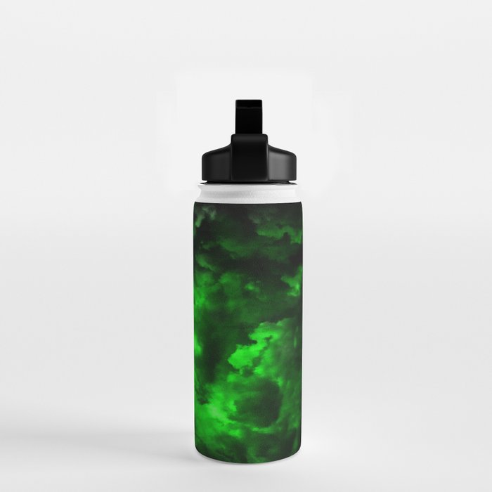 Envy - Abstract In Black And Neon Green Water Bottle Gallery Image 2