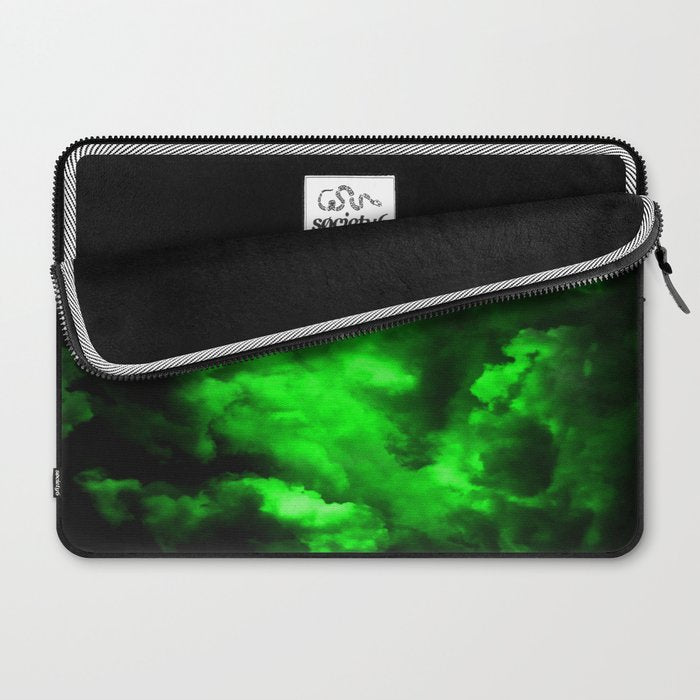 Envy - Abstract In Black And Neon Green Laptop Sleeve Gallery Image 2