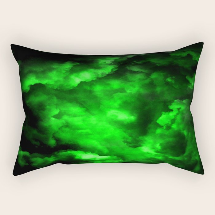 Envy - Abstract In Black And Neon Green Rectangular Pillow Gallery Image 1