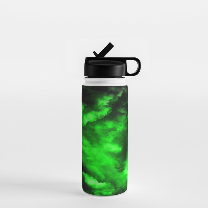 Envy - Abstract In Black And Neon Green Water Bottle Gallery Image 1