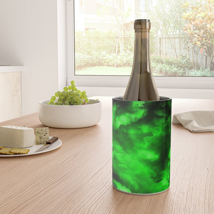 Envy - Abstract In Black And Neon Green Wine Chiller Gallery Image 4