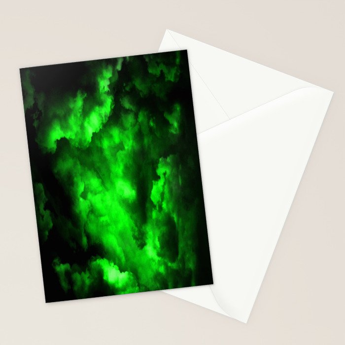 Envy - Abstract In Black And Neon Green Stationery Card Gallery Image 2