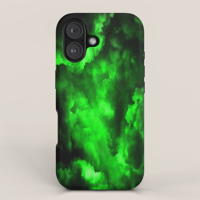 Envy - Abstract In Black And Neon Green iPhone Case Gallery Image 1