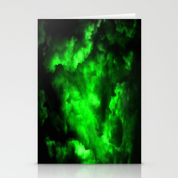 Envy - Abstract In Black And Neon Green Stationery Card Gallery Image 1