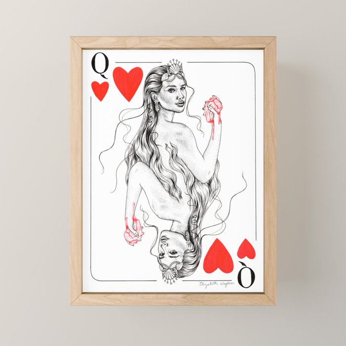 Mermaid Queen of Hearts Mini Art Print Gallery Image 1