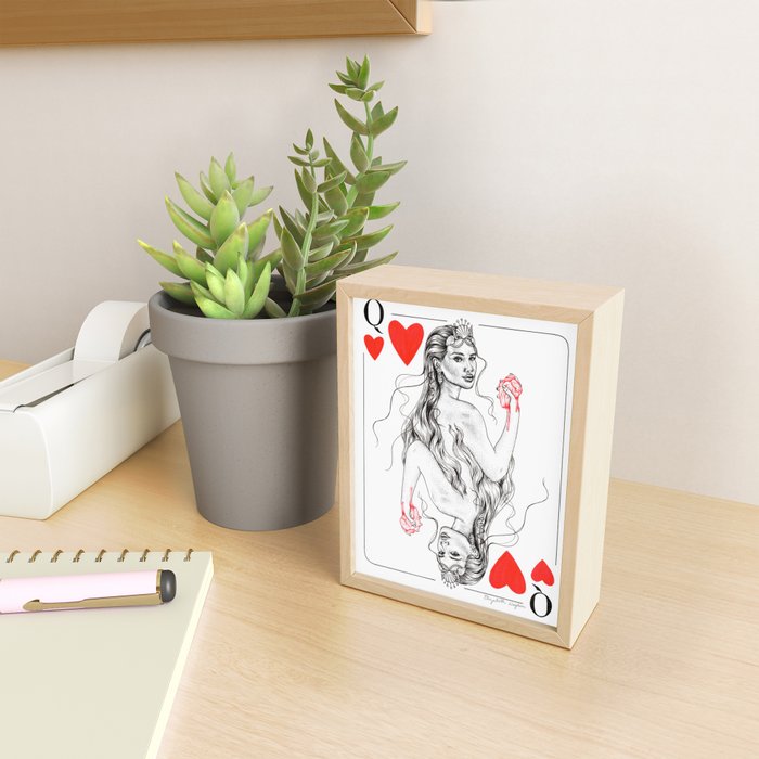 Mermaid Queen of Hearts Mini Art Print Gallery Image 2