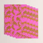 Abstract leopard with red lips illustration in fuchsia background  Wrapping Paper Gallery Image 3