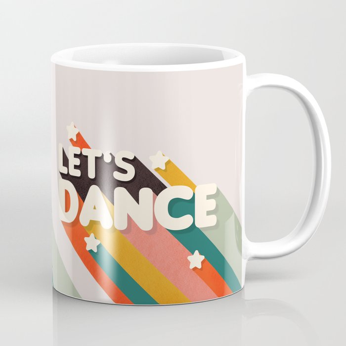 Let's Dance - retro rainbow typography Coffee Mug Gallery Image 1