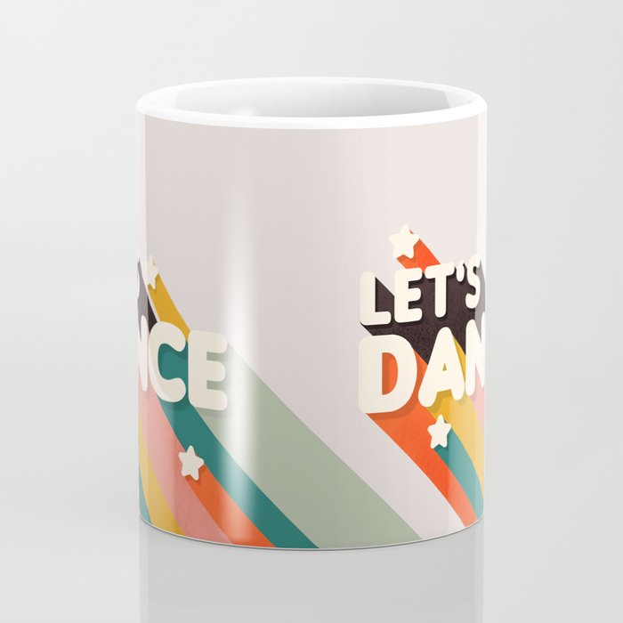 Let's Dance - retro rainbow typography Coffee Mug Gallery Image 4