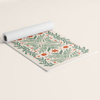 Branches and flowers -  red and green Yoga Mat Gallery Image 2