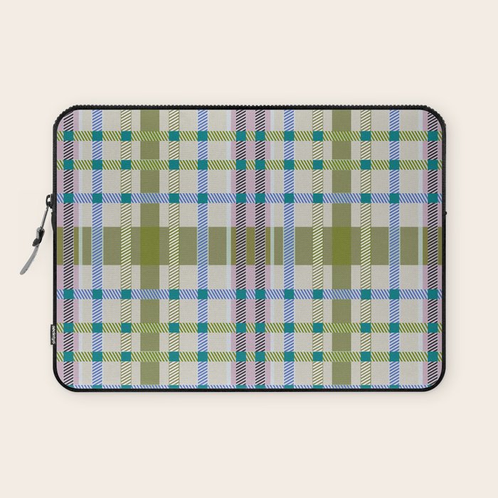 Vibrant Plaid Fusion C Laptop Sleeve Gallery Image 1