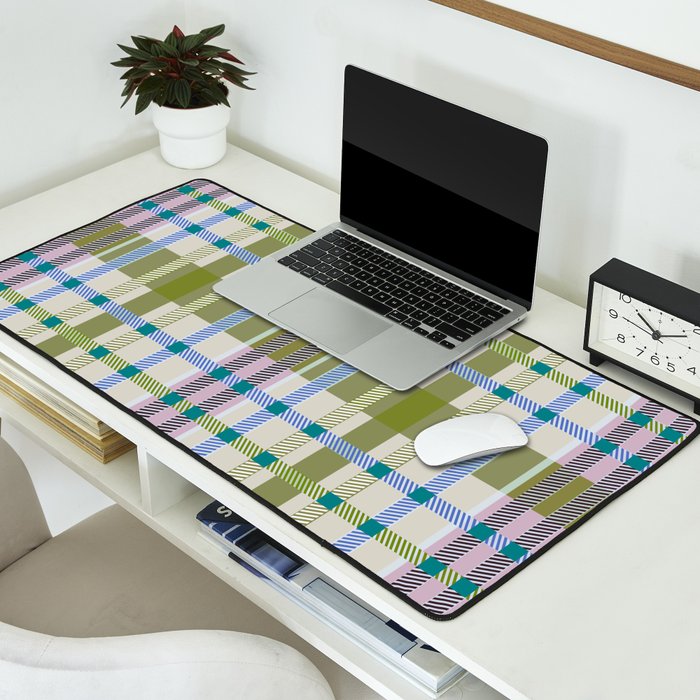 Vibrant Plaid Fusion C Desk Mat Gallery Image 2