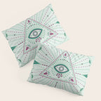 Evil Eye Mandala - Mint Pillow Sham Gallery Image 3