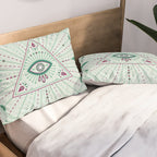 Evil Eye Mandala - Mint Pillow Sham Gallery Image 2