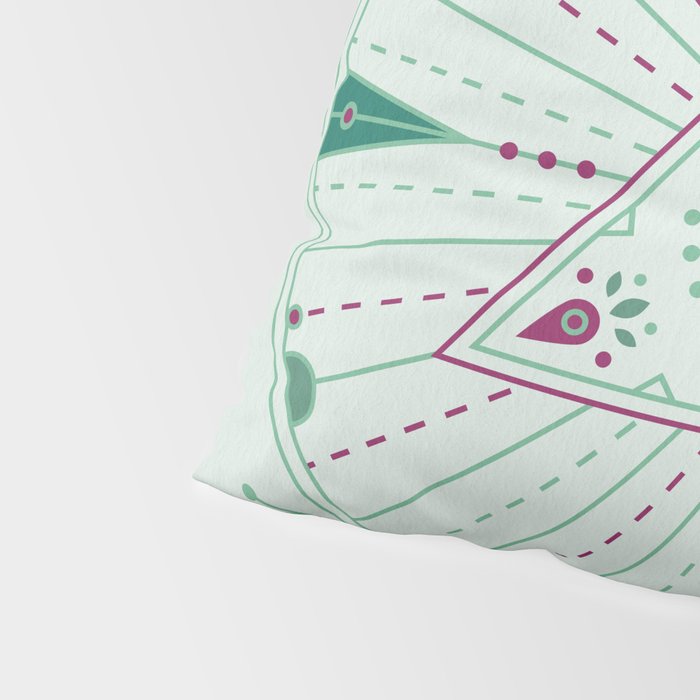 Evil Eye Mandala - Mint Pillow Sham Gallery Image 4